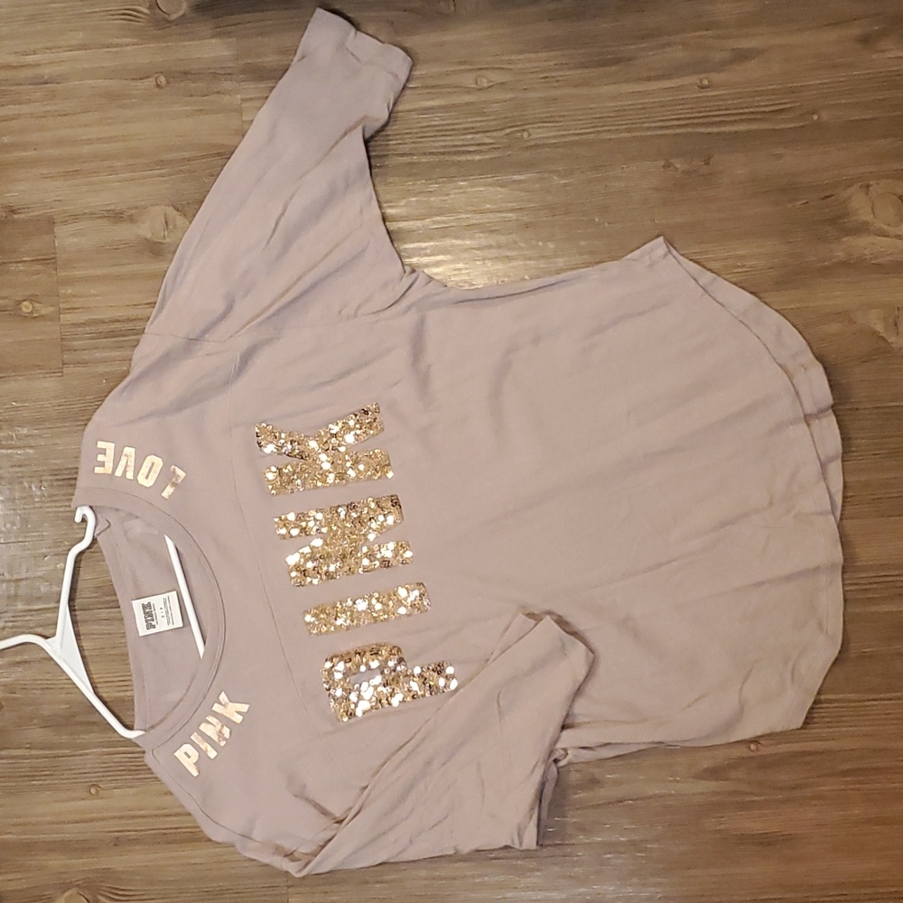 Pink Victoria Secret Bling 3/4 sleeve
